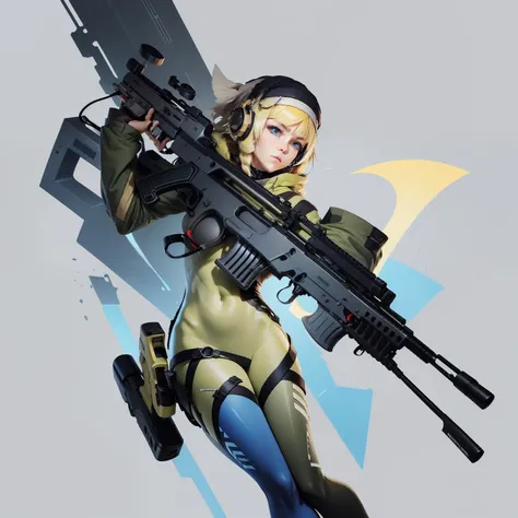 "A cutting-edge and sleek futuristic hunting sniper rifle with advanced technology, sleek design, and high precision."