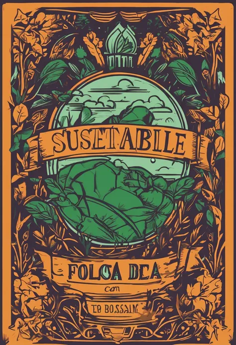 logo de sustentabilidade com folhas e reciclagem para bolsa