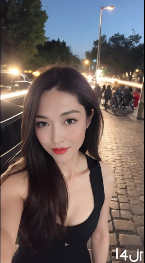 ((Realistic lighting, Best quality, 8K, Masterpiece: 1.3)), Focus: 1.2, 1girl, Perfect Body Beauty: 1.4, Slim Abs: 1.1, ((Dark Brown Hair)), (Aqua Dress: 1.4), (Outdoor, Night: 1.1), City Street, Super Fine Face, Fine Eyes, Double Eyelids, (nsfw:1.5), , NS...