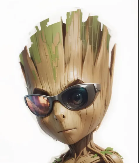 groot of the guardians of the galaxy with sunglasses