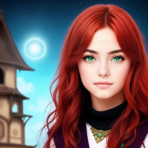 Katia is a 15-year-old, Red hair with expressive green eyes and an appearance that reflects their vibrant spirit. His personality is a charming blend of courage, gentileza e vivacidade, making her a captivating character on her journey through the magical ...