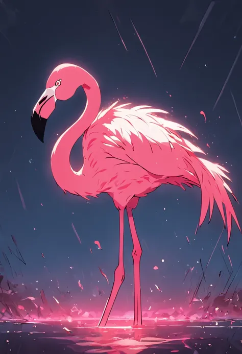 flamingo logo 2d, Minimalist