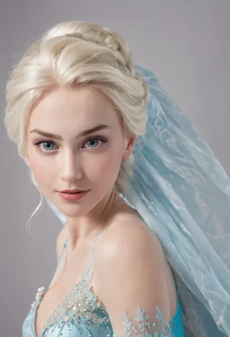 elsa frozen at 18 years old nude at the bed, open legs, pubic hair, walt disney