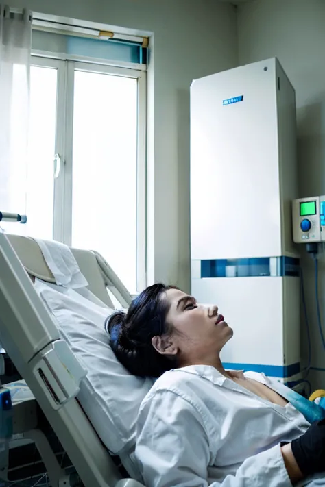 Patient lying in hospital