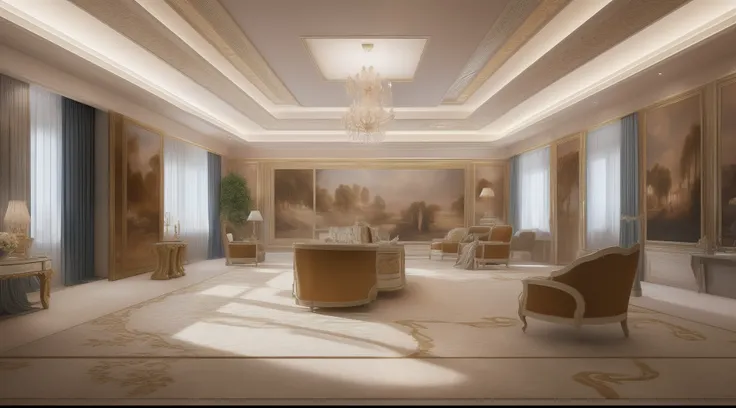 shot from front、Office、The whole picture、Quite large room、Quiet room、​masterpiece, top-quality, in 8K , intricate detailes, ultra-detailliert , light Particle、32K Digital Paint, Hyper-Realism,