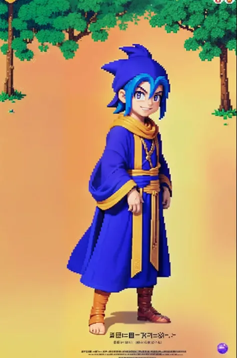 pixel game《dragon quest》，Game character design，（curate：1.4），robe，16-bit pixels