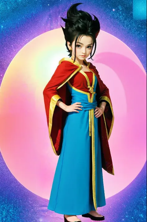 pixel game《dragon quest》，Game character design，（Female magician：1.4），Robe，16-bit pixels