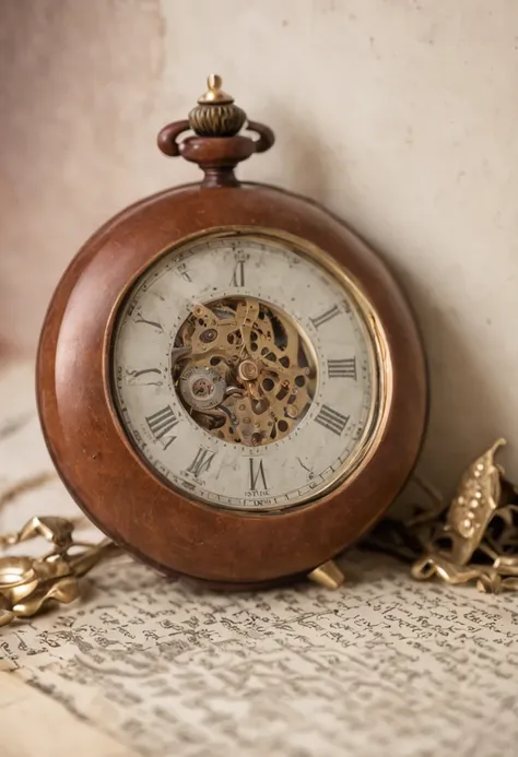 Por favor, Create an artistic image that refers to the passage of time. Feel free to incorporate elements like an hourglass or an antique clock into an enigmatic setting. ::n_desenho de estilo, Low-quality imperfection, boneca, Jogo, anime