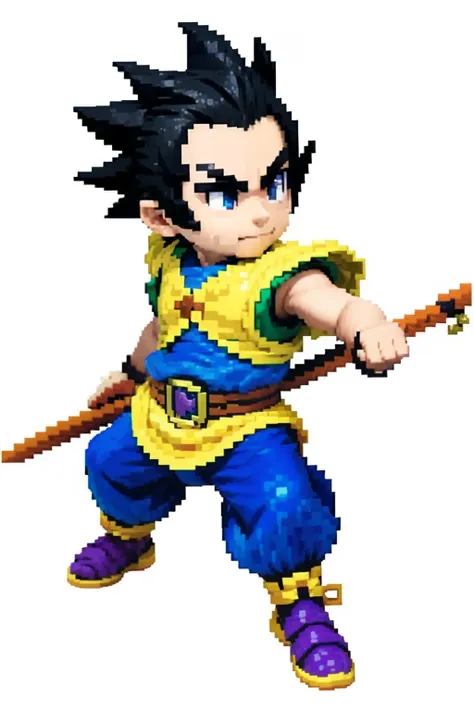 鸟山明风格，flat pixel games《dragon quest》，game monster design，（western dragon：1.4），full body like，16-bit pixels