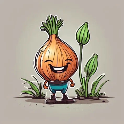 onion plant cute cartoon character