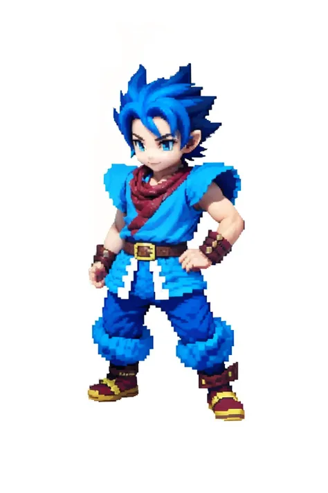 鸟山明风格，Flat pixel games《dragon quest》，Game monster design，（Western Dragon：1.4），Full body like，16-bit pixels