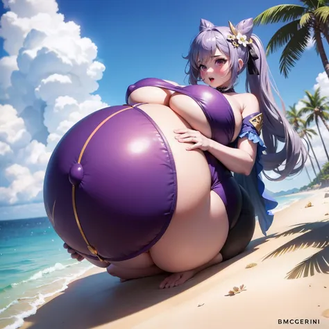 Big Baby Bump pregnant,  Big boobs, nipple, cum, Big Black Balloons,16 years girl, Big pregnant Belly, Big Pregnant girl, Largest Belly of Pregnant, Huge Pregnancy, background beach,Huge 9 months Pregnancy Belly, purple eyes, keqing from genshin impact