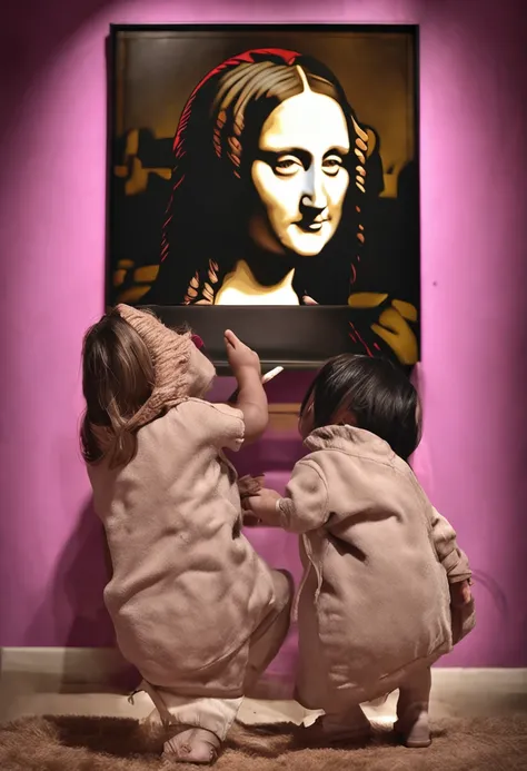 Da Vincci Monalisa painting with gutti cap facing backwards