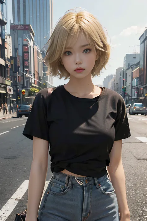 Background with、(((a black T-shirt)))