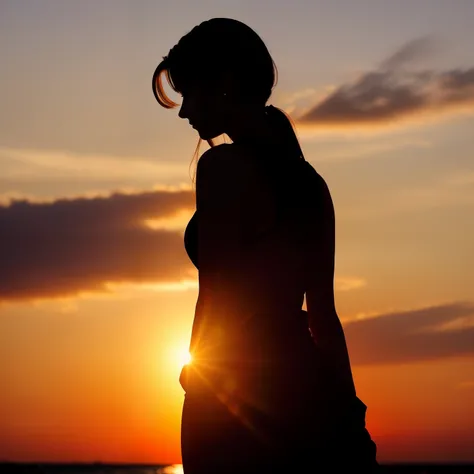 Silhouette of a beautiful girl