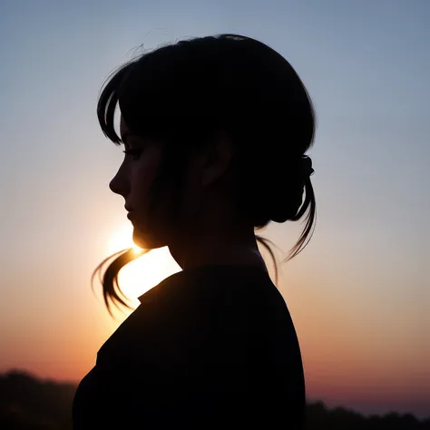 Silhouette of a beautiful girl