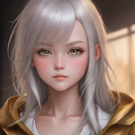 Golden pupils silver hair