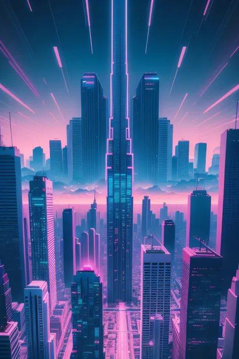 crazy city vaporwave style 4k high definition