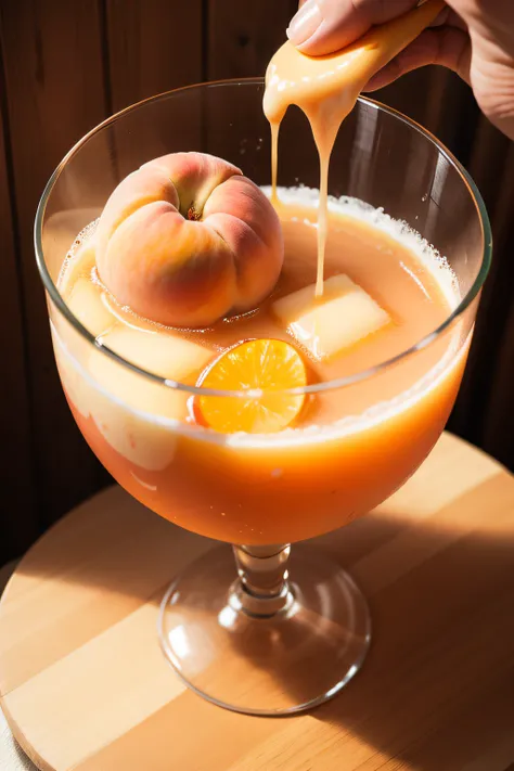 peach pes with juice