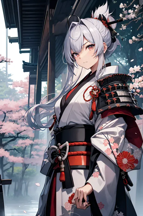 Draw a female samurai standing in the forest of an old Japan。
Samurai dressed in beautiful kimonos and silver armor、In his hand he holds a shining Japan sword。
Enemies gather around the samurai、The moment of battle is looming。
The samurais expression was f...