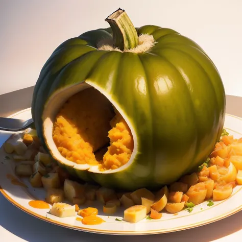 Gourd and food combined