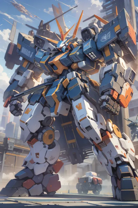 "majestic mecha exuding its unparalleled might, radiating an awe-inspiring aura,big aura