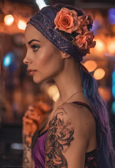 Women with peach tattoos，Glamorous，Ultra HD 4K