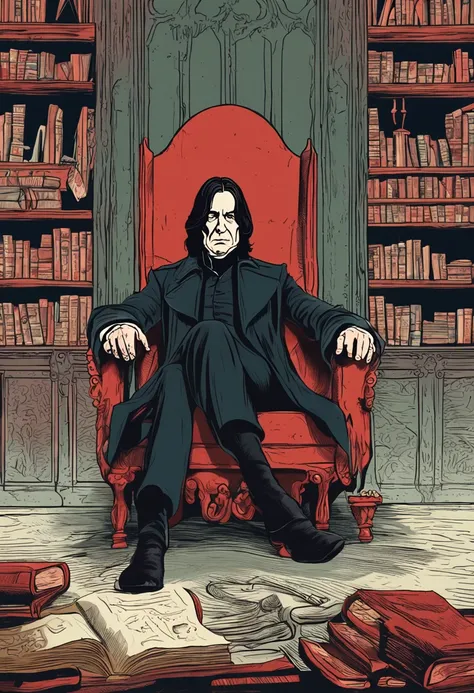 Severus Snape was ensconced in his chair by the fire, engrossed in a new book