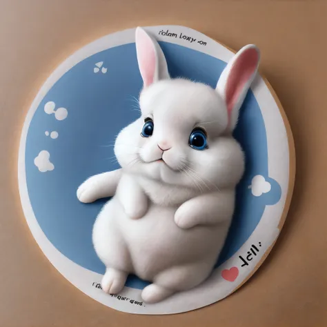 A cute rabbit sticker，A separate UI icon[rejoice，vred，grieves，weeping，adolable，expecting，laughingly，despondency]Light white and blue