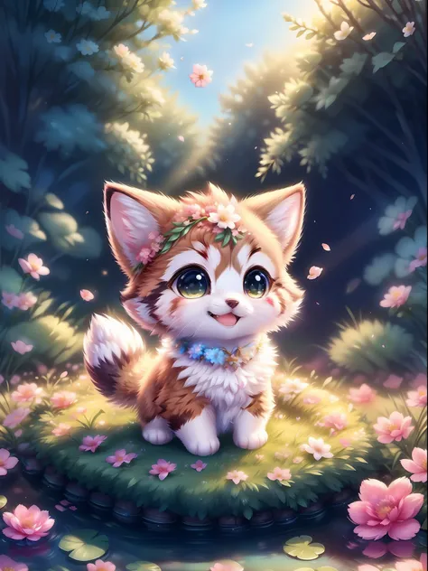 Complex background, Beautiful lighting, deepshadow, Best Quality, masutepiece, 超A high resolution, Photorealistic, lots of fine detail, Soft colors, Volumetric lighting, scifi, Contrasty:0.5, Solo:1.4, (main visuals_coon:1.2), (corgi:0.8), Cute, animal, fo...