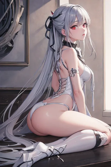 ((((​masterpiece))), ((top-quality))), ((The ultra-detailliert)), (CG Illustration), ((extremely delicate and beautiful)),(from side),Cinematic light, ((1 Machine Girl)), single, full bodyesbian, (Machine-made joints: 1.2), ( (Mechanical limb)),  (Mechanic...