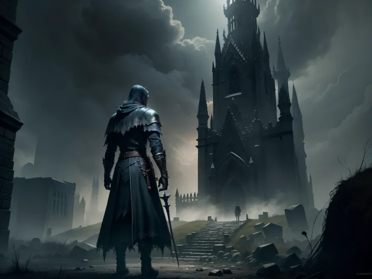 Dark Souls game scene，Gothic