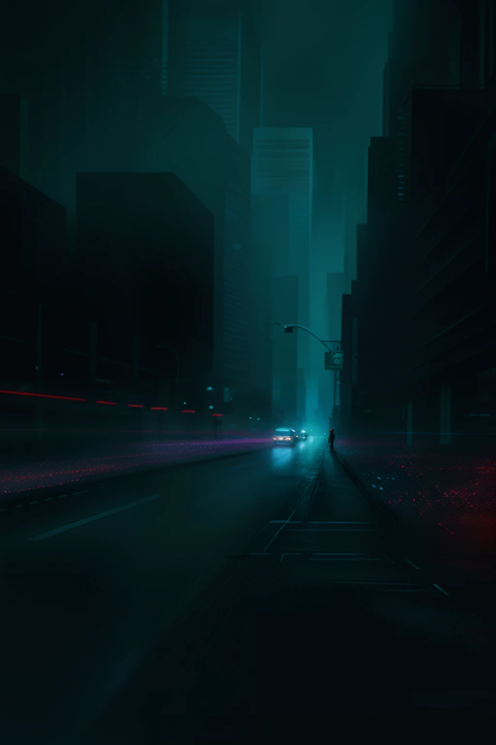 Dark city background digital art, realistic painting, trends on artstation detailed, super high