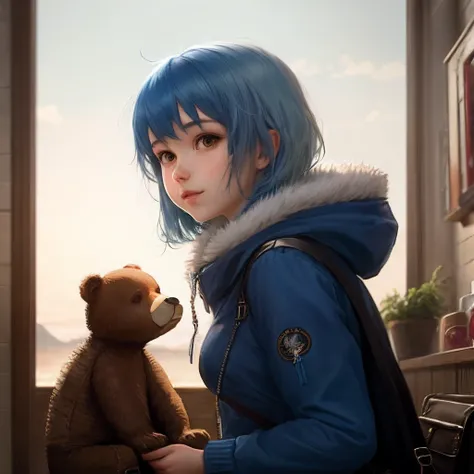 The Blue-Haired Girl and the Bear