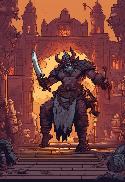 The demon king wielding his sword in the carriage，Pixel-style game material