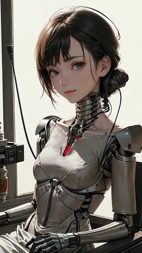 (((Masterpiece))), (((Best quality))), ((Ultra-detailed)), (CG illustration), ((an extremely devious and beautiful)),(cute desktop face),Cinematic light ,((1 mechanical girl)),独奏,full bodyesbian,(Machine-made joints:1.4),((Mechanical limb)),(Bursting muscl...