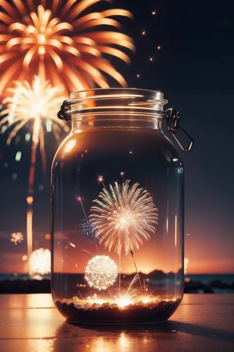 8k、Memories of the summer trapped in a jar、sparklers、Fireworks Festival