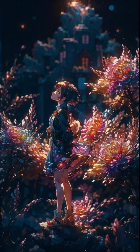 Anime girl standing in big city looking at rainbow sky,Near Future City、 makoto shinkai cyril rolando, anime art wallpaper 4k, anime art wallpaper 4k, Anime art wallpaper 8k, inspired by Cyril Rolando, in the style dan mumford artwork, amazing wallpapers, ...