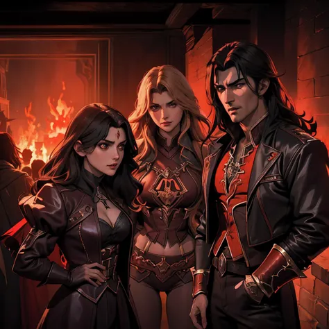 Castlevania lords of the shadows Devil and demons in hell super detailed Faces correct proportions super detailed bodies blazing fire super detailed Dynamic shot master piece scene cinématique scènes movie filme