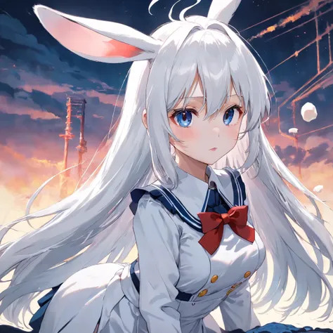 Maiden White Rabbit White Hair Uniform White Silk Milk Candy