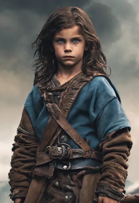 Young boy. Blue Eyes. Dark Hair. Medieval art. Long Hair. Berserker Boy. Viking Boy