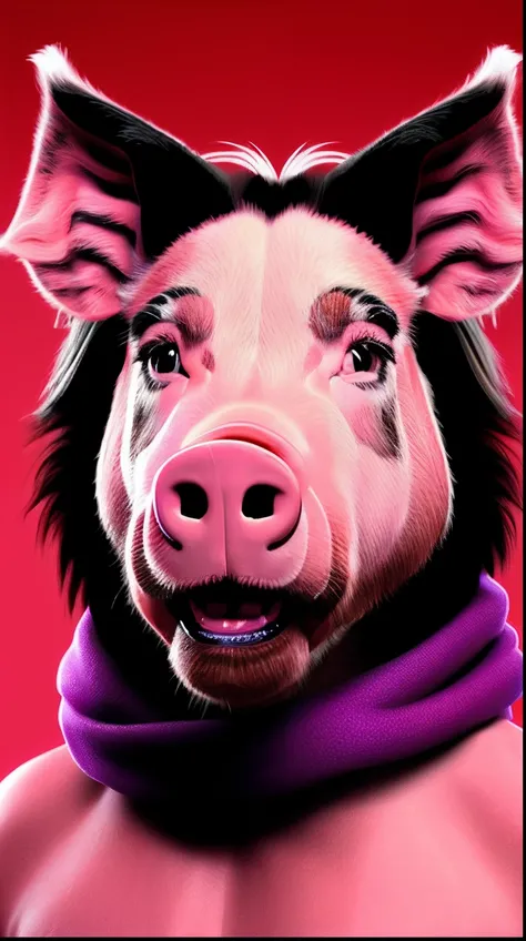 Kevin Bacon As a pig, wrapped in bacon, concept art, 4k