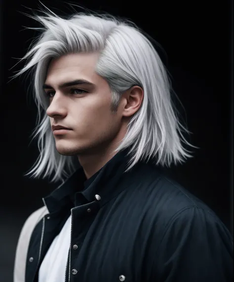 The boy with white hair