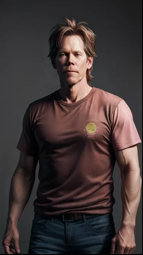 Kevin Bacon As a pig, wrapped in bacon, concept art, 4k