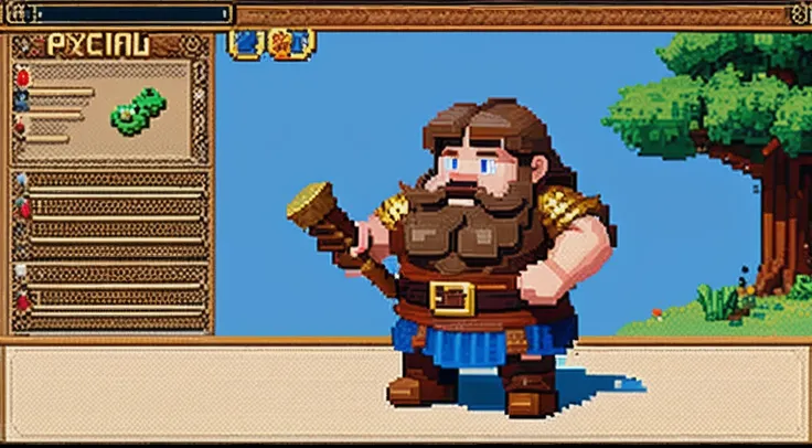 pixel game，character  design，Middle Ages，Hammer Dwarf， Pixel art #pixelart