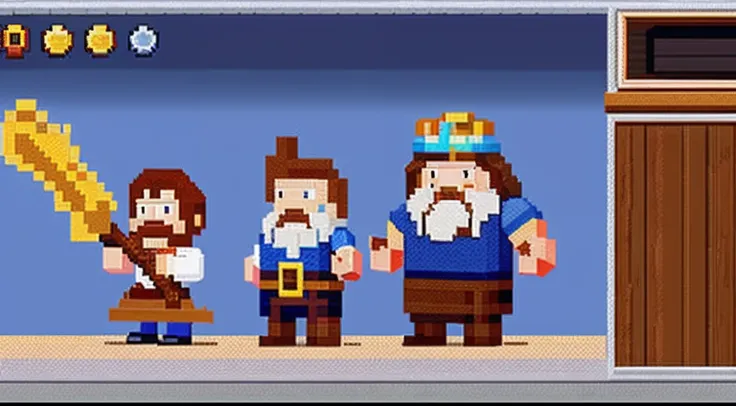 pixel game，character  design，Middle Ages，Hammer Dwarf， Pixel art #pixelart