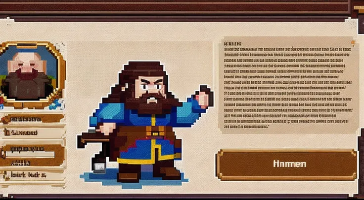 pixel game，character  design，Middle Ages，Hammer Dwarf， Pixel art #pixelart