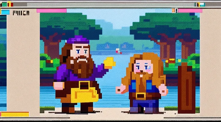 pixel game，character  design，Middle Ages，Hammer Dwarf， Pixel art #pixelart