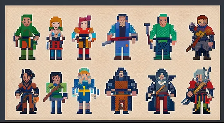 pixel game，character  design，Middle Ages，Monsters，knifes， Pixel art #pixelart