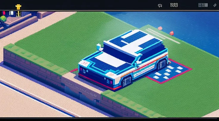 pixel game，character  design，epcot，Science fiction vehicles， Pixel art #pixelart